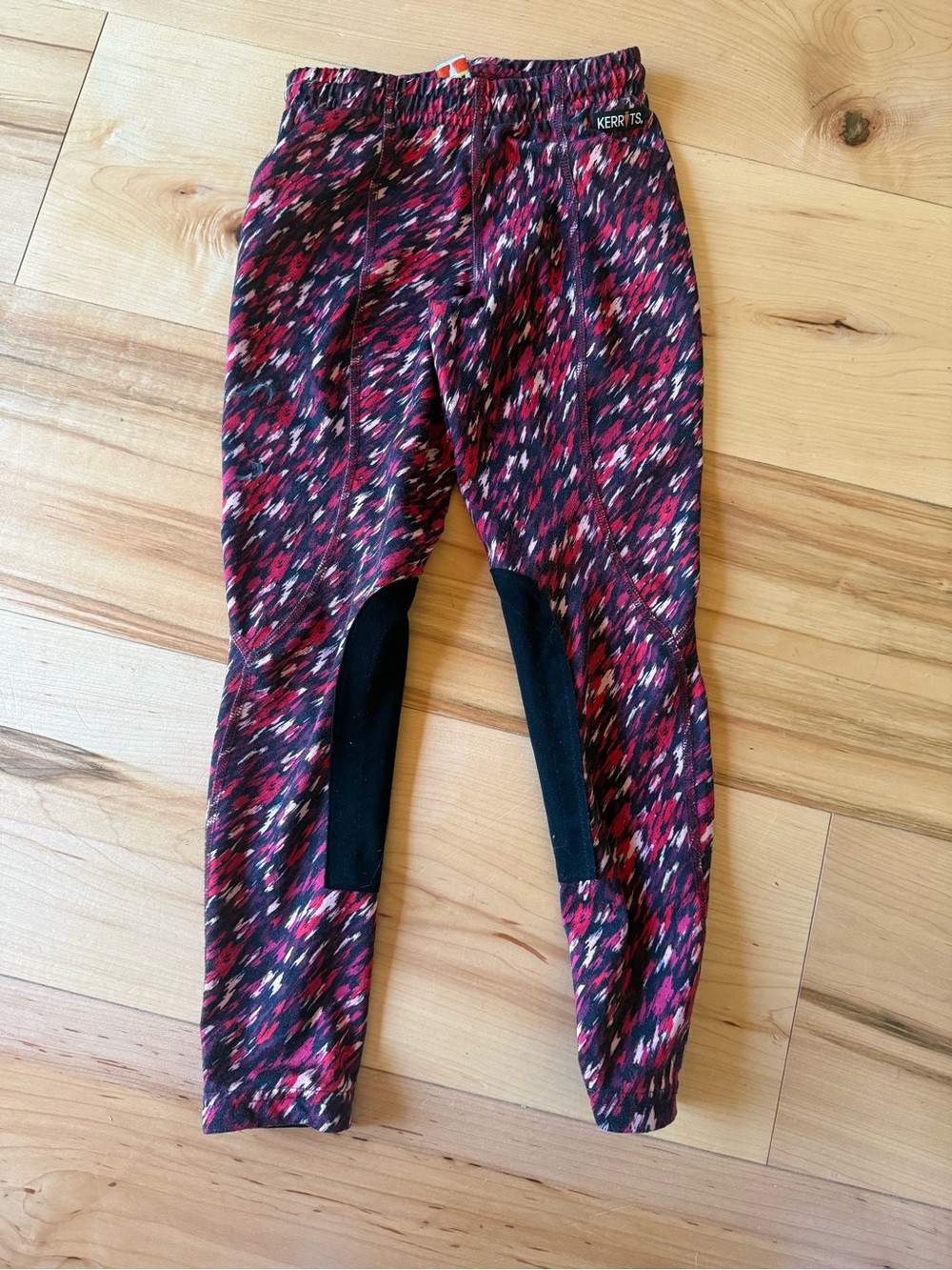 Kerrits Girls Multi-Color Riding Leggings - Pink, Black & White Pattern